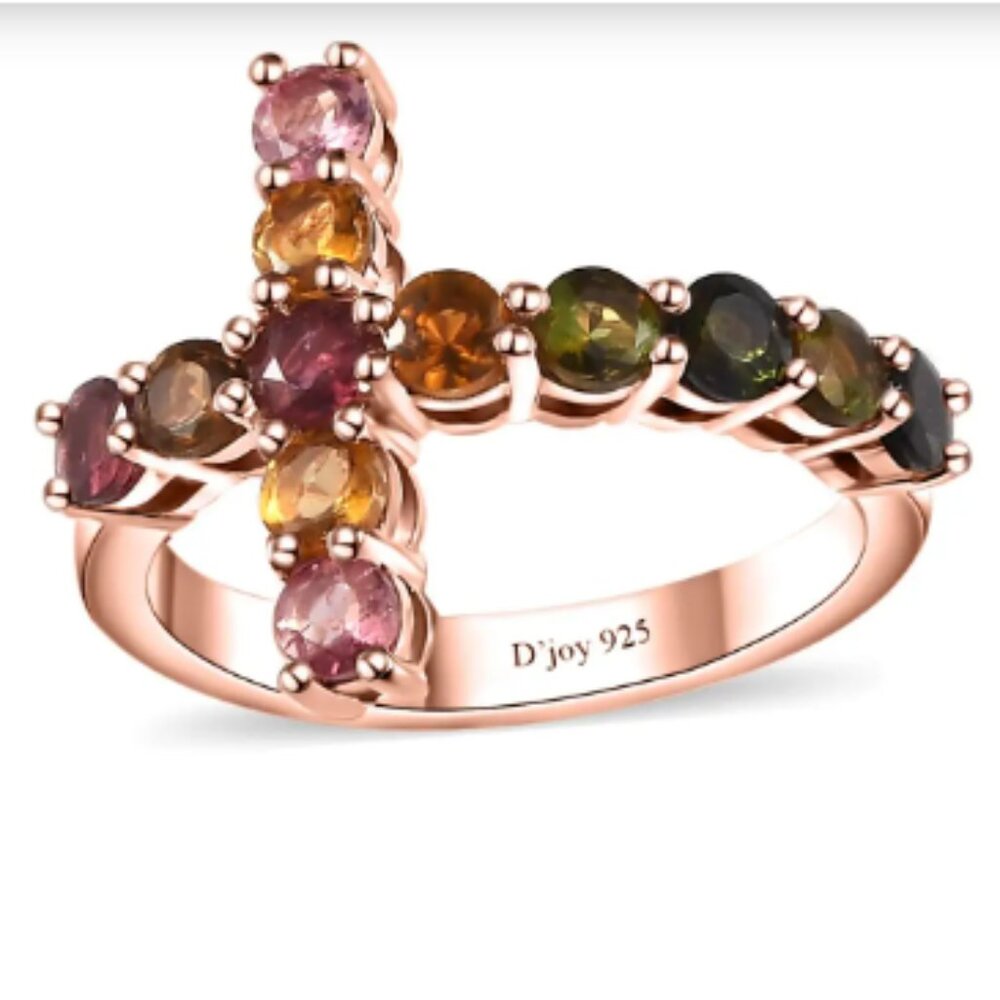 Multi-Tourmaline Cross Ring